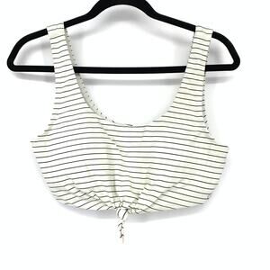 Calia By Carrie Underwood Swim Top Women's Size M Cream Black Stripe *READ